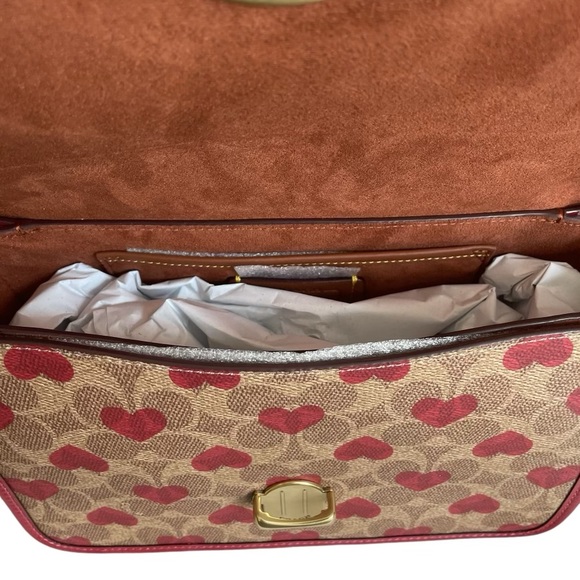 Coach Studio Shoulder Bag In Signature Canvas With Heart Print - Picture 5 of 6